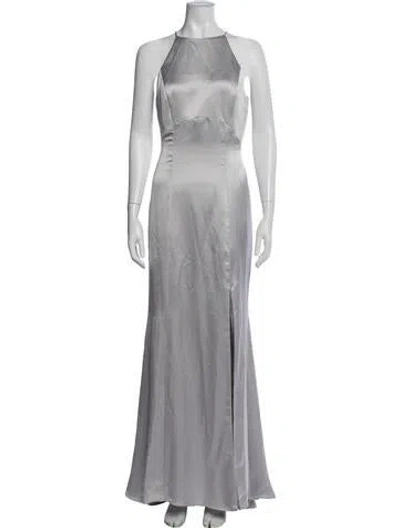 Pre-owned Amsale Halterneck Long Dress In Purple