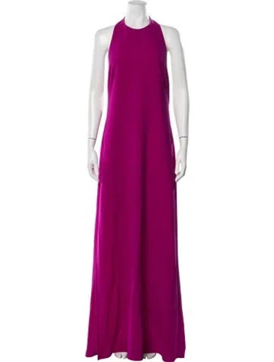 Pre-owned Amsale Halterneck Long Dress In Purple