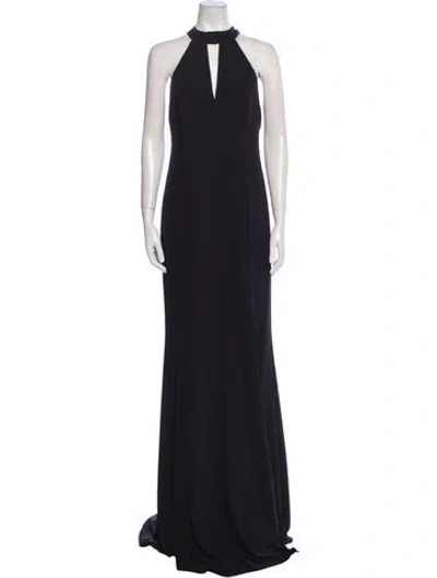 Pre-owned Amsale Halterneck Long Dress W/ Tags In Black