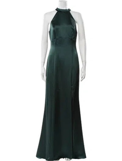 Pre-owned Amsale Halterneck Long Dress W/ Tags In Green