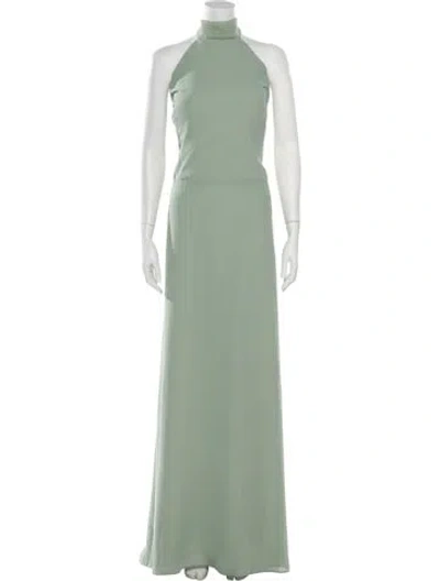 Pre-owned Amsale Halterneck Long Dress W/ Tags In Green