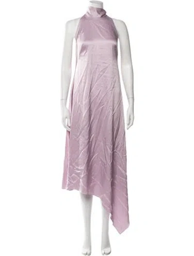 Pre-owned Amsale Halterneck Midi Length Dress In Purple