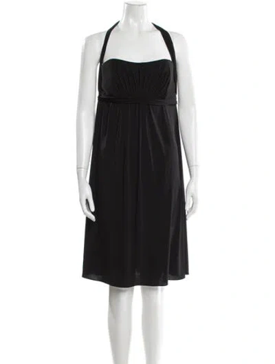 Pre-owned Amsale Halterneck Mini Dress In Gray