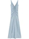 Amsale Hammered Gathered Dress In 蓝色
