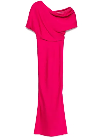 Amsale Hammered Satin Dress In Pink