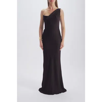 Amsale Hammered Satin Gown In Pattern