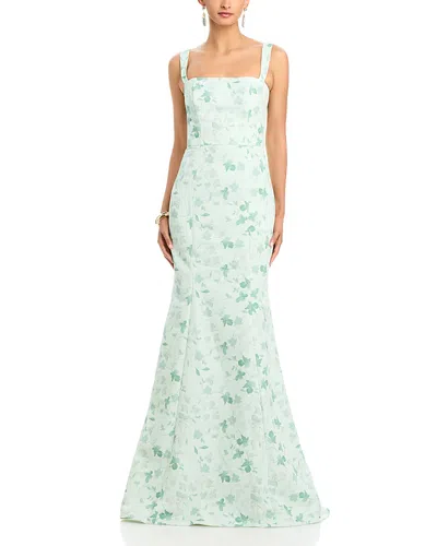 Amsale Ida Printed Dress In Green