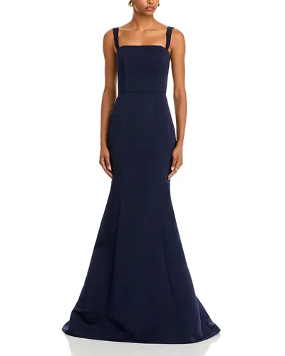 Amsale Ida Square Neck Dress In Blue