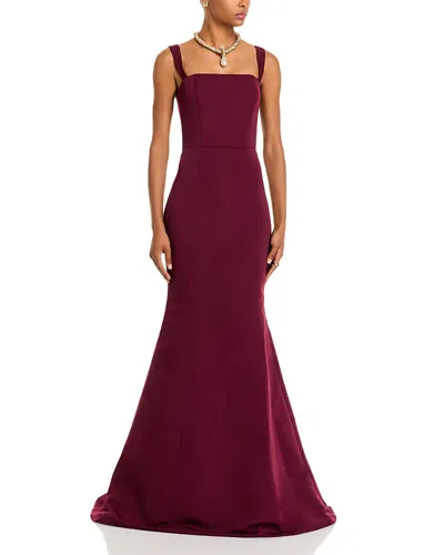 Amsale Ida Square Neck Dress In Purple