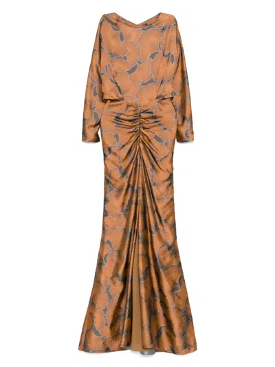 Amsale Jacquard-kleid Mit Puffärmeln