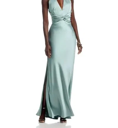 Amsale Janis Maxi Dress In Jade In Blue