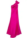 Amsale Mikado Draped Bodice Gown In Purple