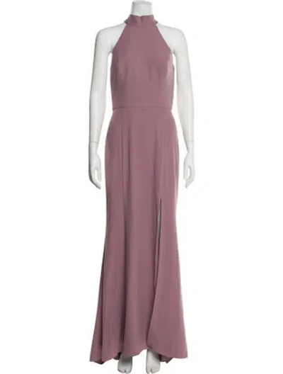 Pre-owned Amsale Mock Neck Long Dress W/ Tags In Purple
