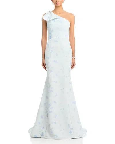 Amsale Nerine One Shoulder Dress In Blue
