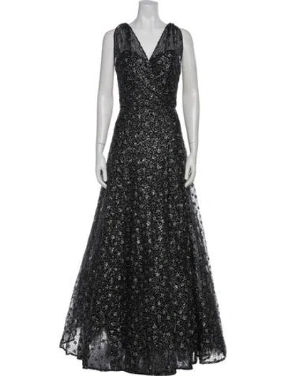 Pre-owned Amsale Nylon Long Dress W/ Tags In Black