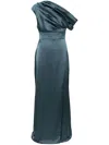 Amsale Off-shoulder Corset Dress In Green