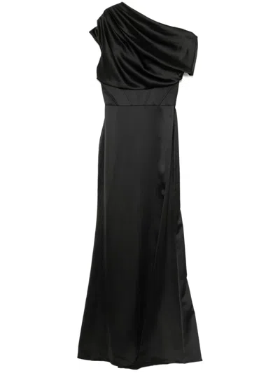 Amsale Off-the-shoulder Corset Dress In Black