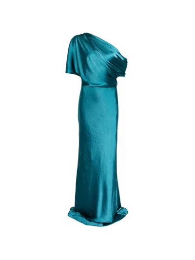 Amsale Schulterfreies Maxikleid In Blue