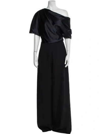 Pre-owned Amsale Off-the-shoulder Jumpsuit In Blue