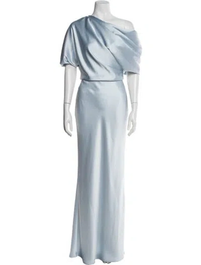 Pre-owned Amsale Off-the-shoulder Long Dress In Neutral
