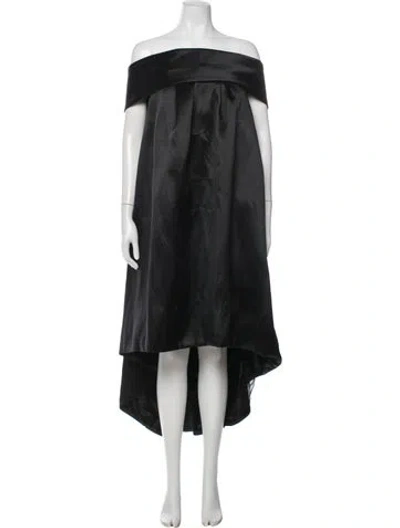 Pre-owned Amsale Off-the-shoulder Long Dress W/ Tags In Blue