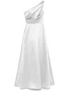 Amsale One-shoulder Mikado Gown In Grey