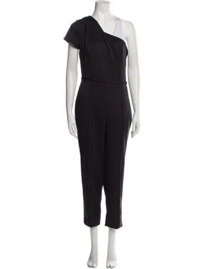 Pre-owned Amsale One-shoulder Jumpsuit W/ Tags In Black