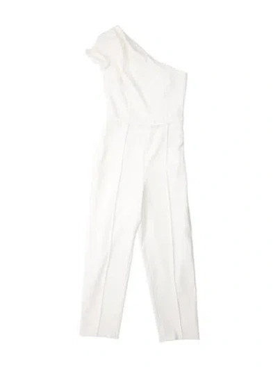 Pre-owned Amsale One-shoulder Jumpsuit In White