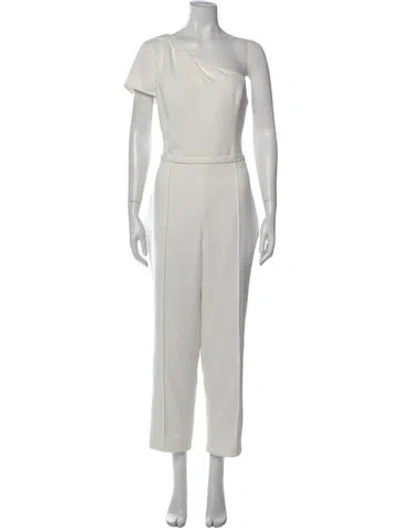 Pre-owned Amsale One-shoulder Jumpsuit In White