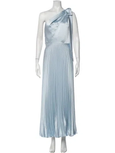 Pre-owned Amsale One-shoulder Long Dress In Blue