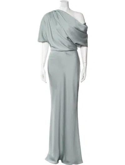 Pre-owned Amsale One-shoulder Long Dress In Multi