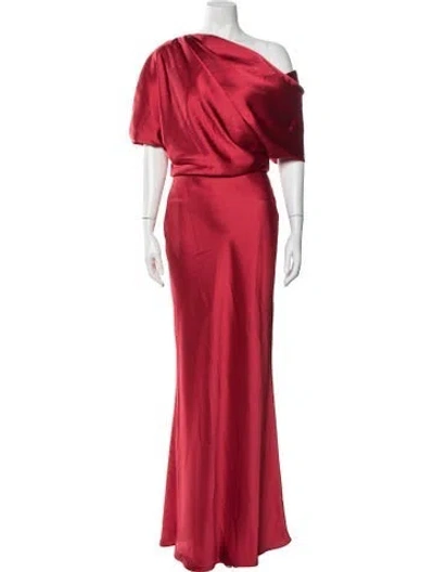 Pre-owned Amsale One-shoulder Long Dress In Multicolor
