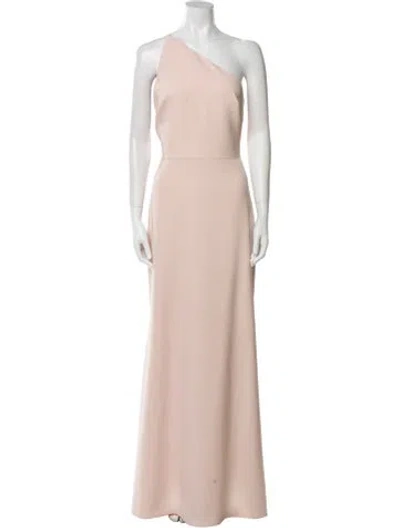 Pre-owned Amsale One-shoulder Long Dress In Neutral