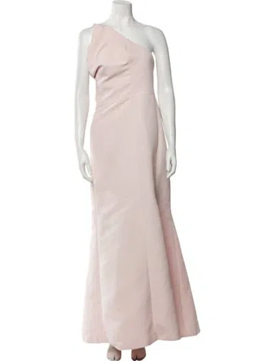 Pre-owned Amsale One-shoulder Long Dress In Pink