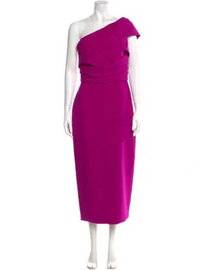 Pre-owned Amsale One-shoulder Long Dress In Pink