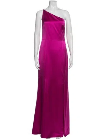 Pre-owned Amsale One-shoulder Long Dress In Pink