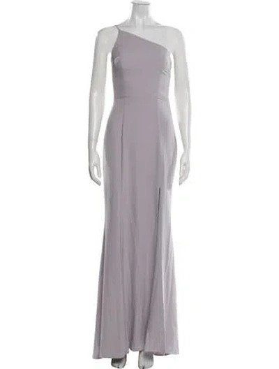 Pre-owned Amsale One-shoulder Long Dress In Purple