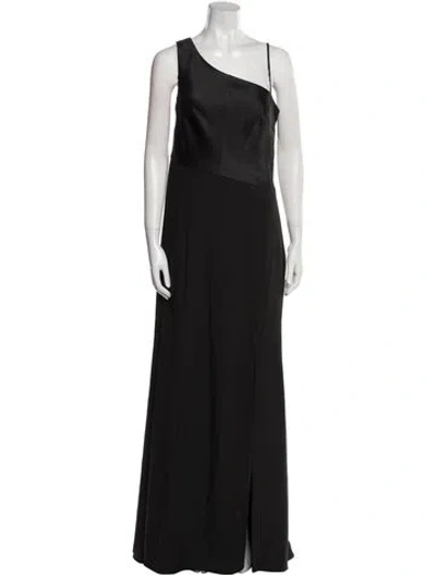 Pre-owned Amsale One-shoulder Long Dress W/ Tags In Black