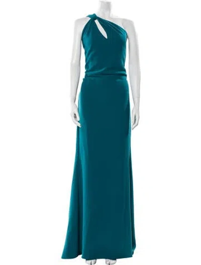 Pre-owned Amsale One-shoulder Long Dress W/ Tags In Blue