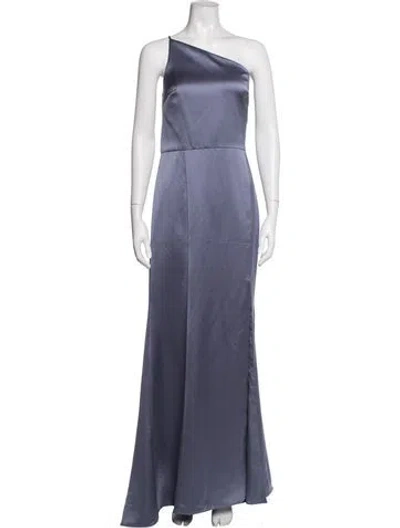 Pre-owned Amsale One-shoulder Long Dress W/ Tags In Grey