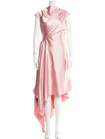 Pre-owned Amsale One-shoulder Long Dress W/ Tags In Neutral