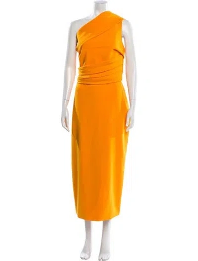 Pre-owned Amsale One-shoulder Long Dress W/ Tags In Orange