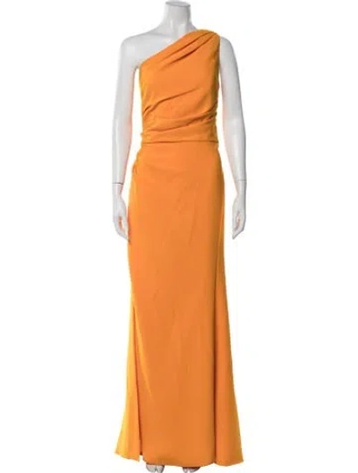Pre-owned Amsale One-shoulder Long Dress W/ Tags In Orange