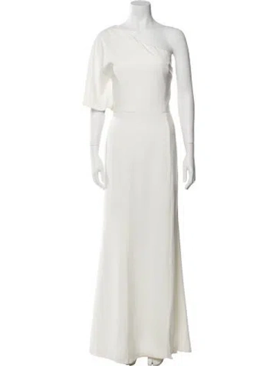Pre-owned Amsale One-shoulder Long Dress In White