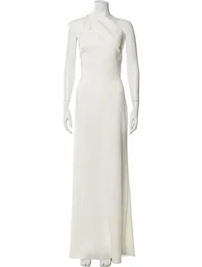 Pre-owned Amsale One-shoulder Long Dress In White