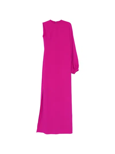 Amsale One-shoulder Maxi Dress In Pink