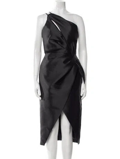 Pre-owned Amsale One-shoulder Midi Length Dress W/ Tags In Multi