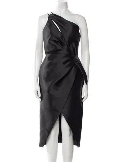 Pre-owned Amsale One-shoulder Midi Length Dress W/ Tags In Multi