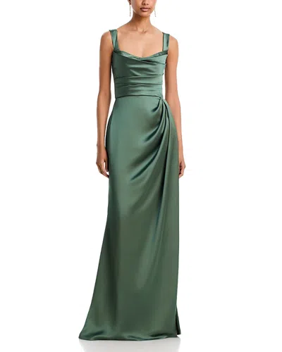 Amsale P437s W Strap Dress In Green
