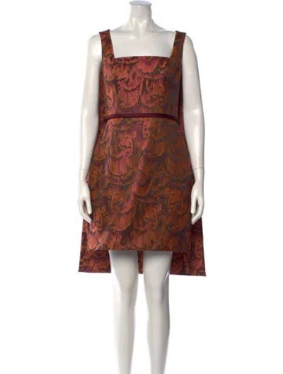 Pre-owned Amsale Patterned Midi Length Dress In Multicolor